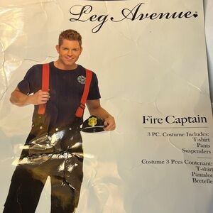Leg Avenue Fire Captain Costume with Red Suspenders